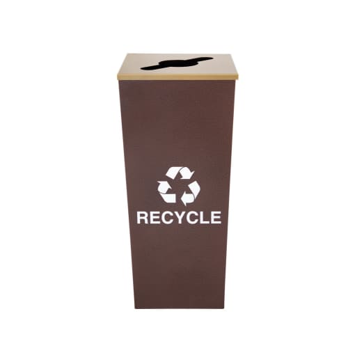 Ex-Cell Kaiser Metro Collection 18 Gallon Capacity Single Stream Recycle Receptacle, Hammered Copper